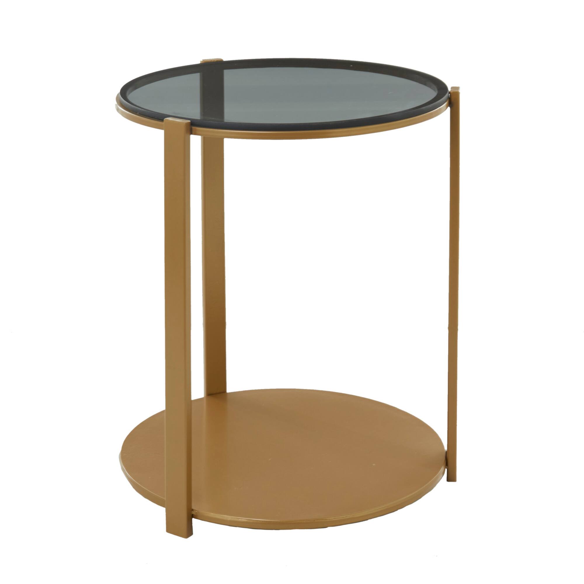 Bronze Metal Contemporary Accent Table, 20" x 17" x 17"